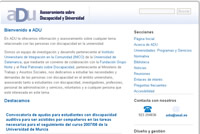 Página Web de ADU. Asesoramientos sobre Discapacidad y Universidad.