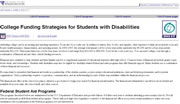 College Fundind Strategies for Students with Disabilites
