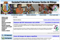 Página Web de la Sociedad Federada de Personas Sordas de Málaga.
